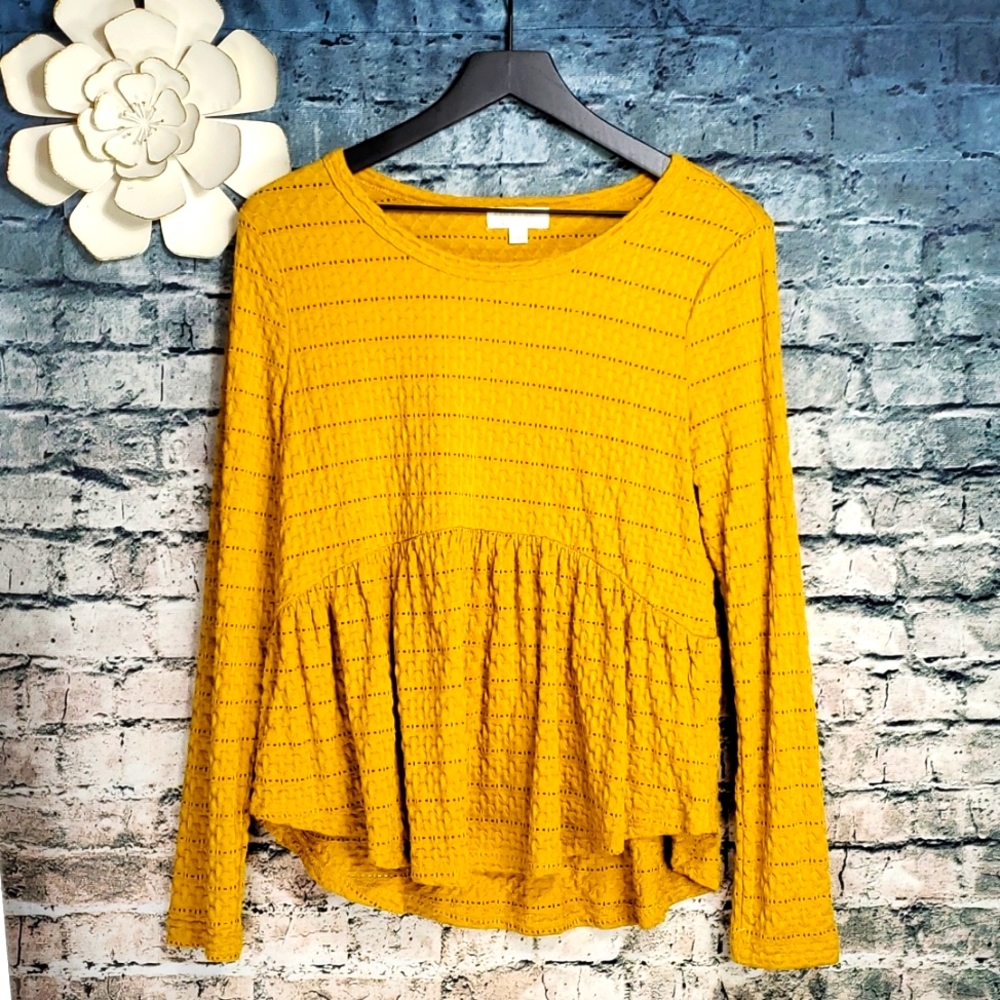 BKK Chance | Gypsy Boho Prairiecore Mustard Yellow Peplum Babydoll Top